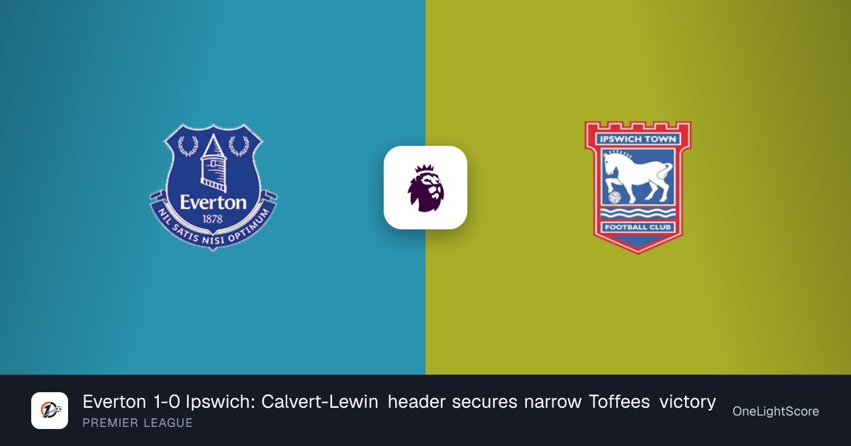 Everton 1-0 Ipswich: Calvert-Lewin header secures narrow Toffees ...
