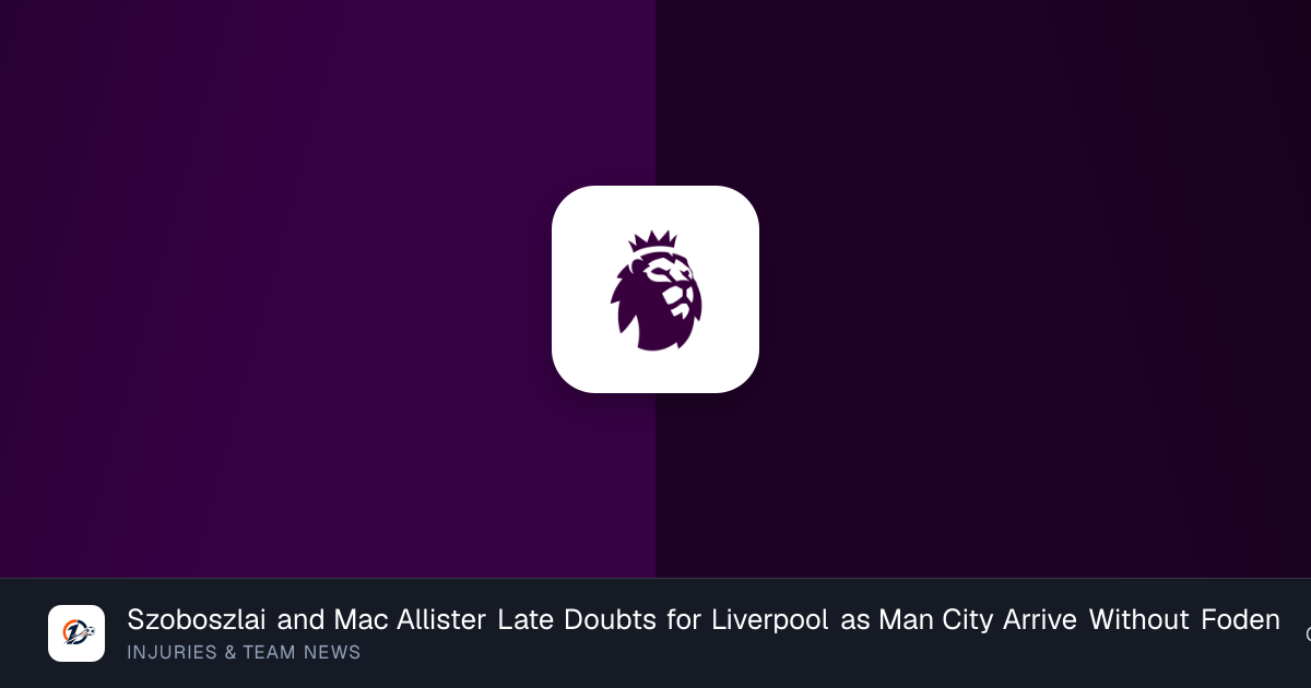Liverpool team news: Szoboszlai and Mac Allister doubts vs Man City ...