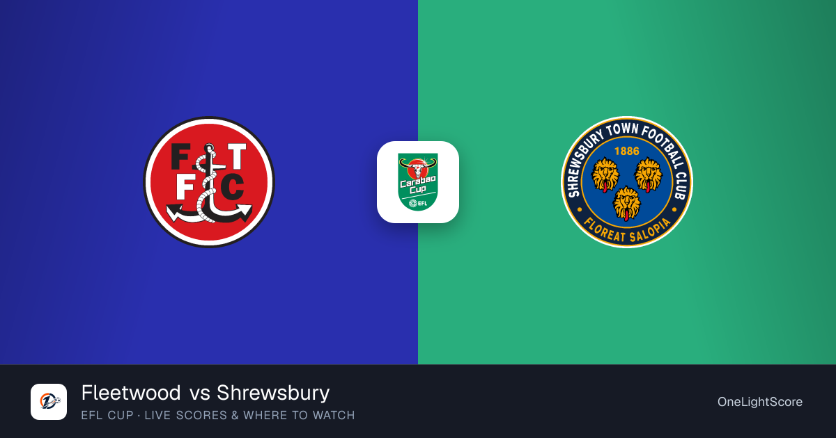Fleetwood vs Shrewsbury result, scorers and match report | EFL Cup