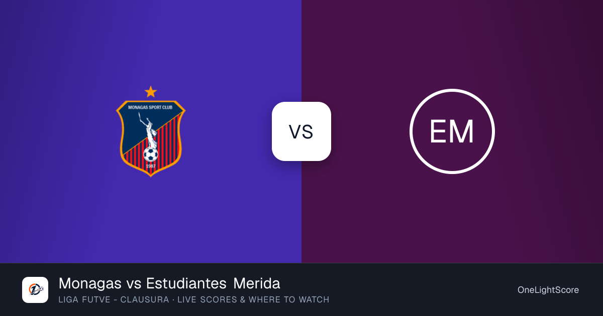 Monagas vs Estudiantes Merida — live score, TV channel & where to watch ...
